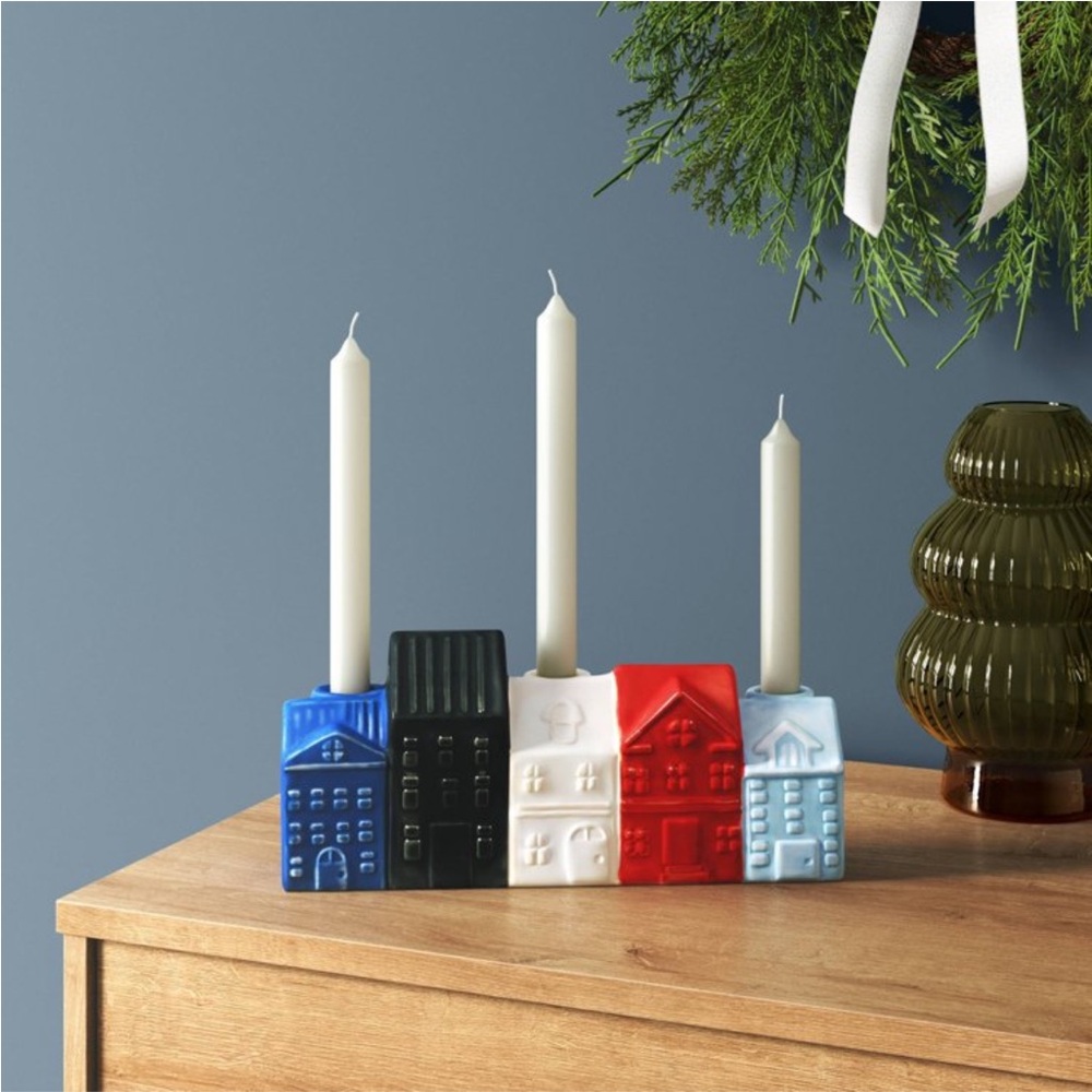 Room Essentials - Ceramic TownHouse Candle Holders